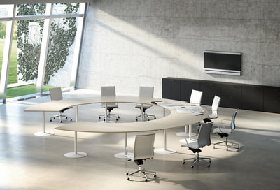 mesas de reuniões modernas Fantoni