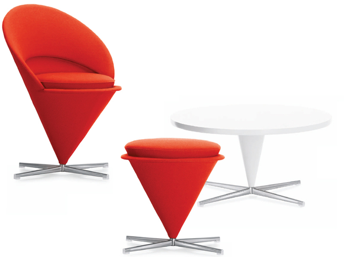 Cone Chair, Cone Table e Cone Stool by Vitra Design