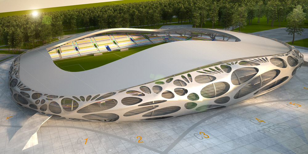 Estádio de Futebol Borisov pelos arquitectos OFIS 