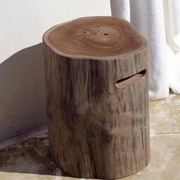tronco madeira teca mobiliário de exterior
