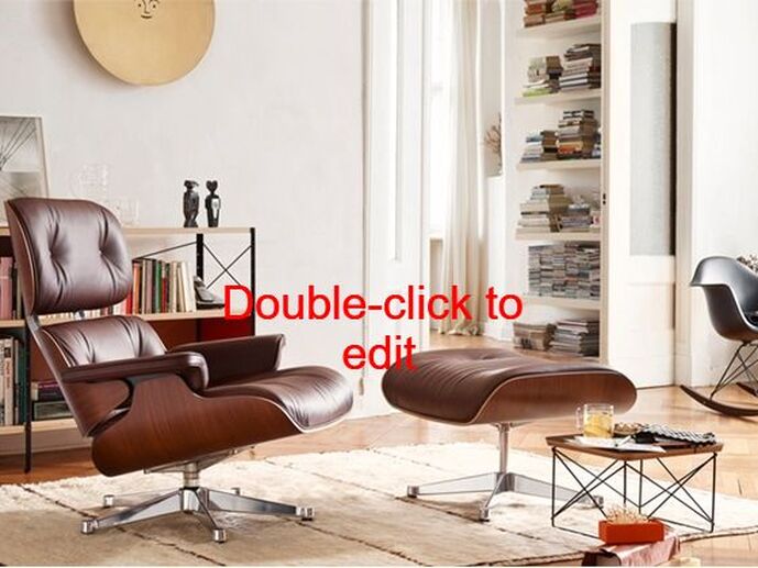 Poltrona Eames Lounge Chair and Ottomanda Vitra com pele castanha